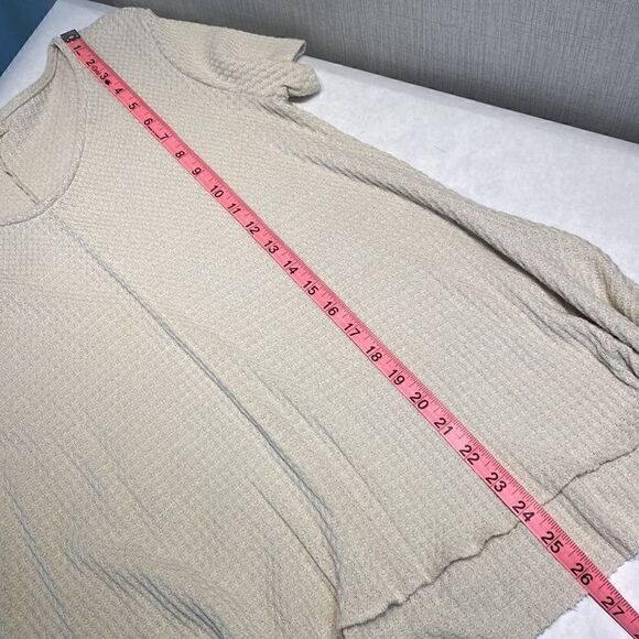 altar’d state Waffle Weave Top Blouse Tunic Size Small Cream Beige Lightweight - Picture 10 of 11